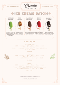 Cremiu Baton Ice Cream Event Packages