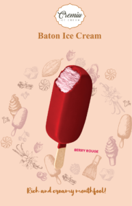 Berry Rouge Baton Ice Cream